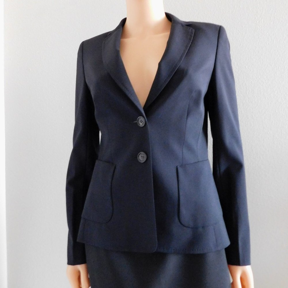 ESCADA Black Wool Blazer Jacket sz 34 S